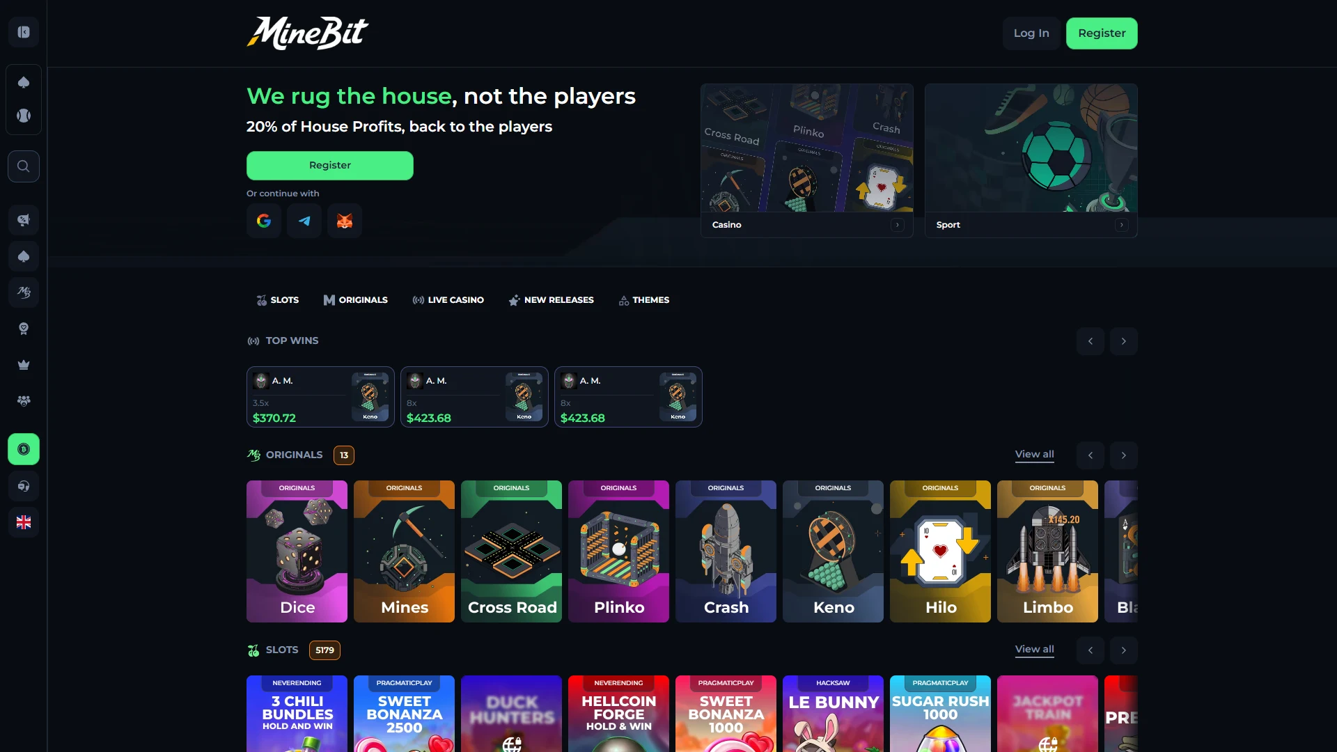 Minebit homepage
